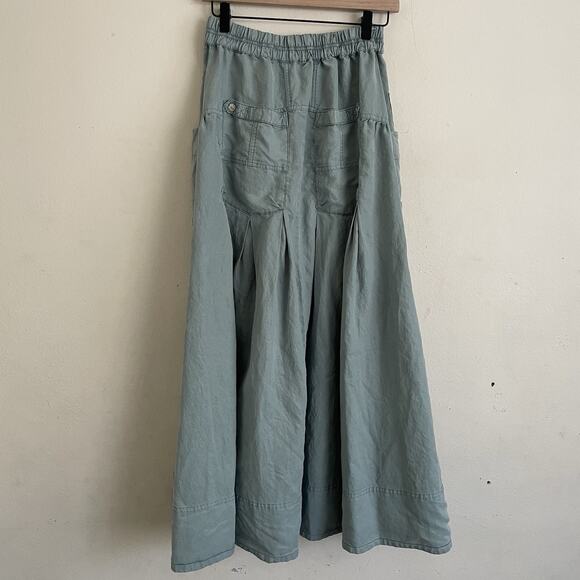 Free People Rough Riding Maxi Skirt Size XS Blue Utility Parachute Long Skirt - Picture 4 of 9